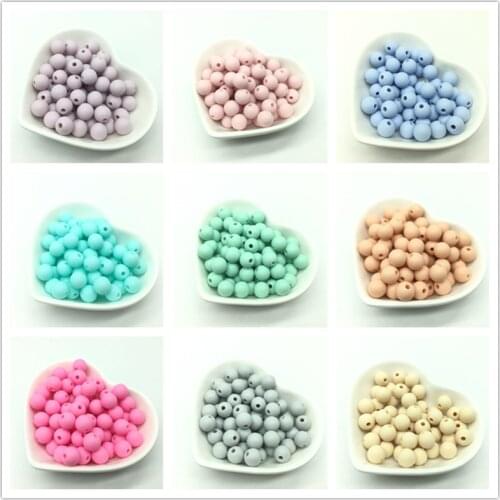 50 PCS Silicone Round Pendant Beads BPA Free Dental Care Jewelry Bracelet Accessories DIY Silicone Baby Teething Necklace Beads
