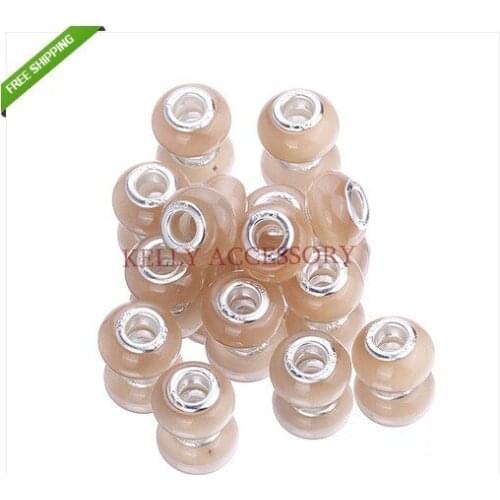 9*14mm Naked Color Cat Eye Big Hole Glass Spacers Beads Fit Charm European Bracelet Necklace Making Free Shipping