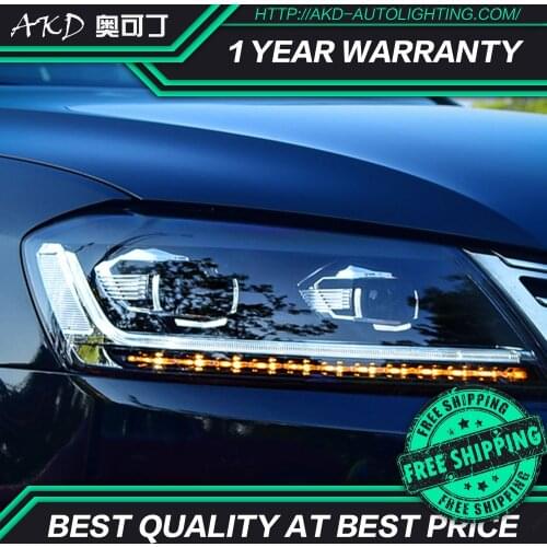 AKD tuning cars Headlight For VW Passat B7 Eur Verson Headlights LED DRL Running lights Bi-Xenon Beam Fog lights angel eyes Auto