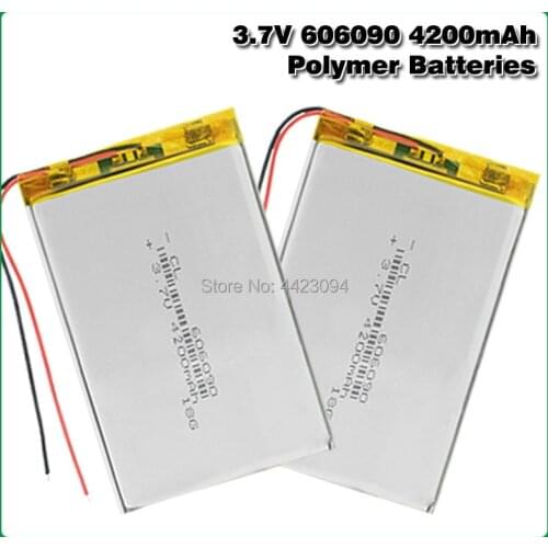 3.7V 606090 4200mAh Rechargeable Lipo Battery Tablet Dvd Camera GPS Electric Toys Laptop Lithium Polymer Batteries