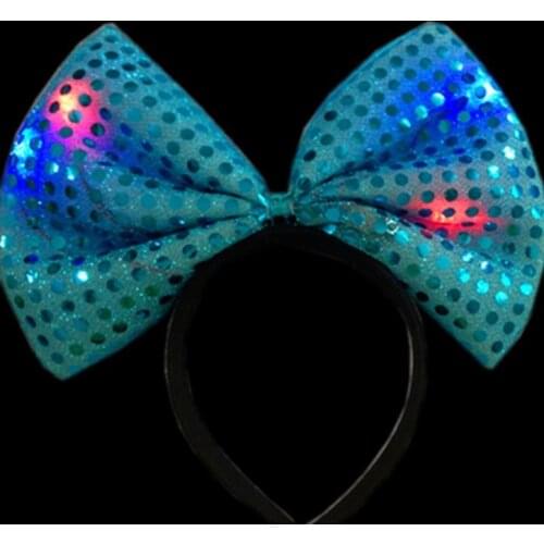 Sequins LED headband Light Up party hat luminous Flashing Blinking Party Favors Christmas Halloween club stage fancy dress props