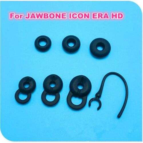 6pcs black silicone earbuds eartips ear tips buds and 1 pc earhook ear hook for ICON ERA HD earphone headphones