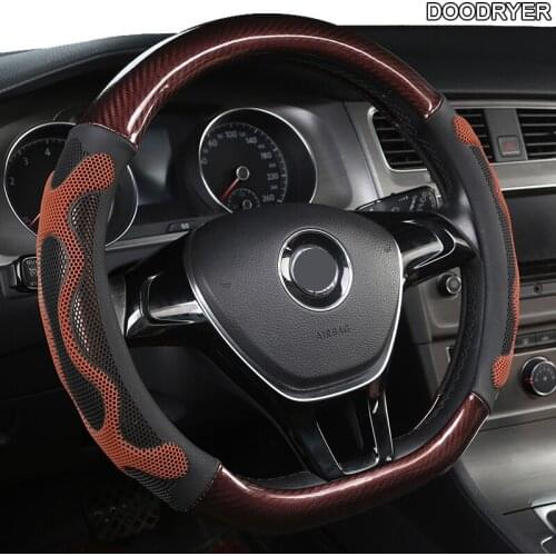 DOODRYER Carbon Fiber Leather Car Steering Wheel Cover For Luxgen U7 U5 U6 M7 V7 S5 S6
