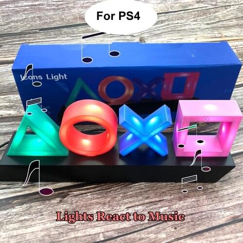 Voice Control Game Icon Light PS4 Mood Flash Lamp Acrylic Atmosphere Neon Light Sign Commercial Lighting Club Wall Decoration
