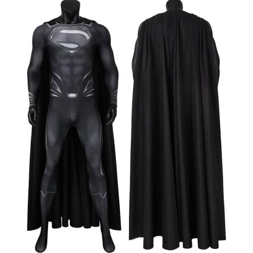 Adult Superheroes League Super Boy Clark Kent Jumpsuit Cosplay Costume Halloween Carnival Printing Bodysuit With Cloak