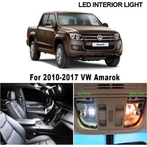9pcs White Canbus LED Interior Reading Dome Map Roof Light Bulbs Kit For Volkswagen for VW Amarok 2010-2017 Car Lamp Accessories