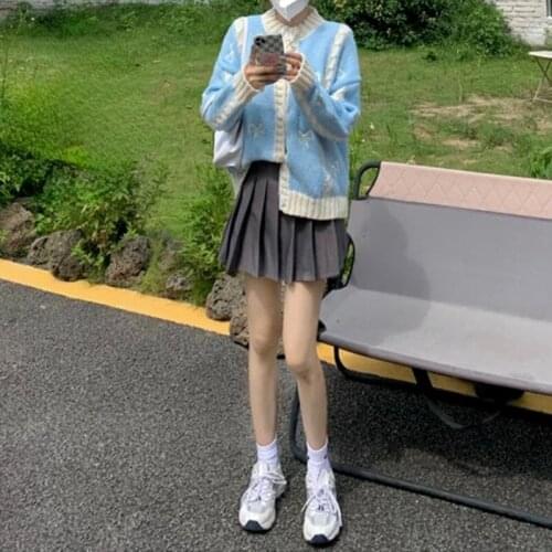 Korean Bow Casual Sweater Knitting Cardigan Women Autumn Long Sleeve Kawaii Knitting Tops Female Holiday Outing Sweet Cardigan