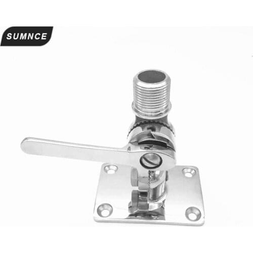 Marine Antenna Base Mount 316 Stainless Steel Marine Boat Dual Axis Adjustable Antenna Base Mount Universal for Marine Yacht