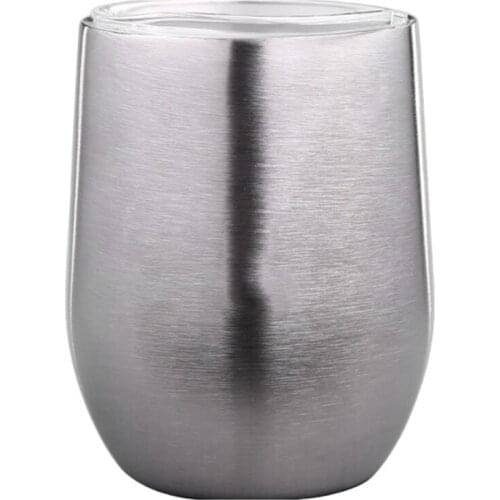 Stainless Steel Cup Double Wall Tea Mug with Lid Heat Resistant Portable Beer Cup with Spoon Straw Coffee Cup and Teacup