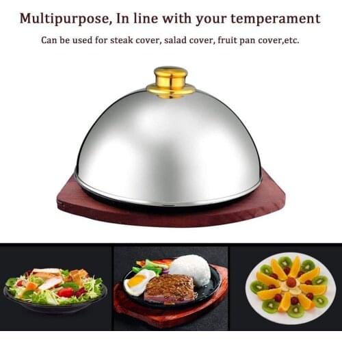Dome Serving Dish Food Cover Stainless Steel Dome Food Meal Cover Steak Cover Cheese Melting For Home Restaurants Hotels Banquet