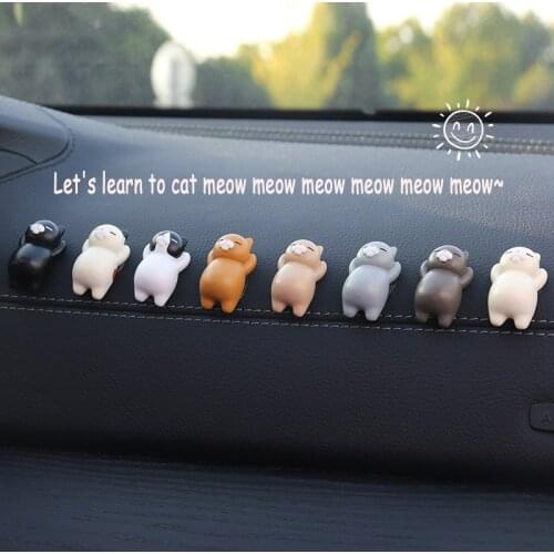 Sunbathing Cute Fat Cat Funny Cartoon Animals Car Automobile Ornament Children Gift Beedroom Refrigerator Decorations