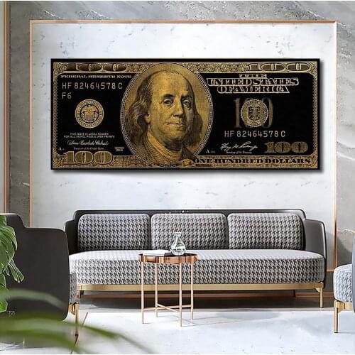 Modular Pictures Canvas HD Prints Paintings 1 Pcs Dollar Bill Cash American Currency Money Poster Home Decorative Wall Artwork