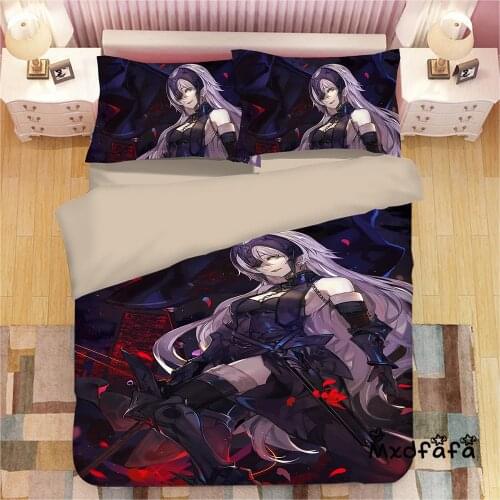Mxdfafa Anime Fate Grand Order Duvet Cover Sets 3D Bedding Set Manga Comforter Bedding Set with 1 Duvet Cover and 2 Pillowcases