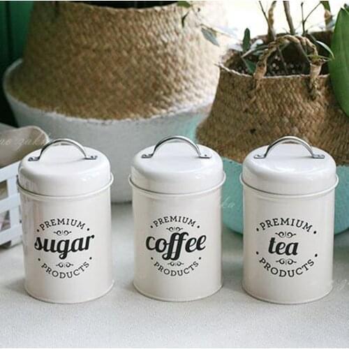 Kitchen Canister Set with Airtight Lid Set for Tea Coffee Sugar Home Kitchen Restaurant Cafe Use, 15.5x10cm, 3pcs/set
