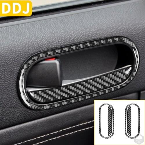 Carbon Fiber Door Handle Frame Cover Sticker For Mazda MX-5 Miata 2009-2015 Door Trim Interior MX5 NC Roadster Car Accessories