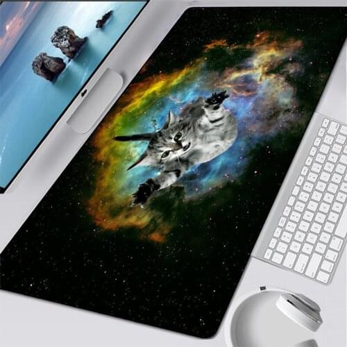 Non-skid Cute Galaxy cat mouse pad Gaming Lock edge Mouse Pad Stylish keyboard mouse pad Durable Office desk mat kawaii carpet