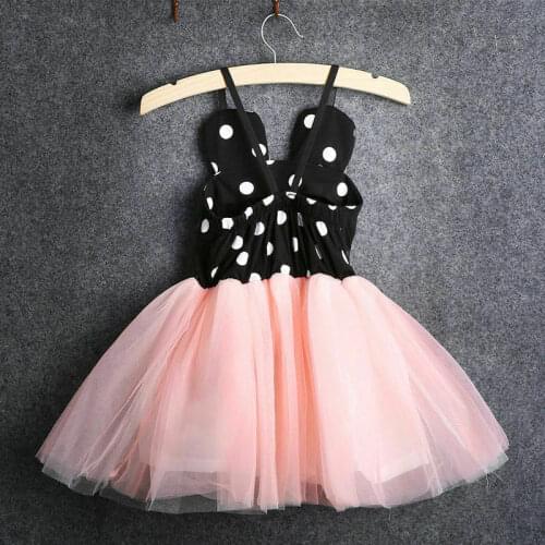 0-5Y New Kid Baby Girl Princess Dress Kids Party Wedding Pageant Lace Tutu Tulle Dresses Polka Dot Mesh Strapless Sundress Brand