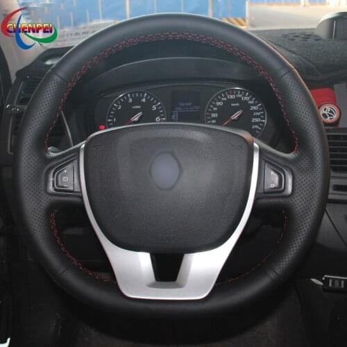 DIY Hand-stitched Customization Anti-Slip Black Leather Car Steering Wheel Cover For Renault Megane Car Interior Decoration