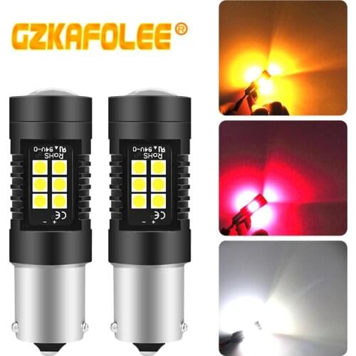 2PCS BAU15S 1156 Turn Signal PY21W P21w Led BA15S CANBUS Car Lights12V 2400LM Brake Lights Turn Signal Reversing lights