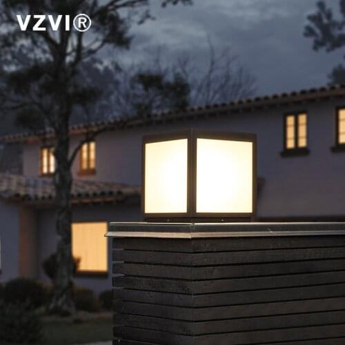 Modern Solar Post Light Landscape Lighting Garden Light Outdoor Lawn Lamp Waterproof Column Head Light Courtyard villa Aluminum