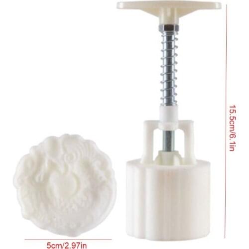 X7AB Mid-Autumn Festival 50g Mooncake Mold 3D Chinese Dragon Design Cookie Stamp Moon Cake Mold Stamps DIY Decoration Mooncake