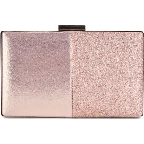 Womens Clutch Bag Pink Clutch Purse and Handbag Patchwork Design Leather Women Bag Wedding Party Bag