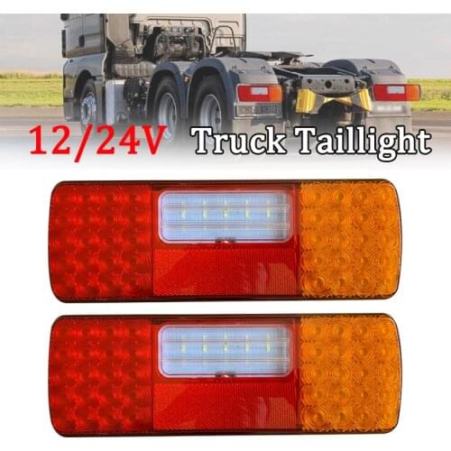 1/2pcs 12V/24V Waterproof LED Truck Rear Brake Light Car Tail Light Taillight Turn Signal Indicator Lamp Trailer Lorry Bus