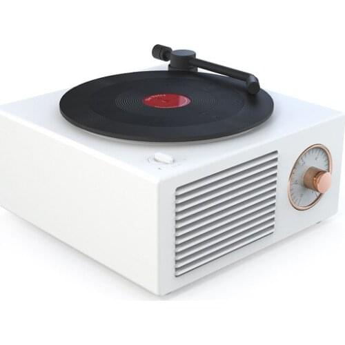 1pc Music Box Type Bluetooth Stereo Wireless Vintage Retro Microphone Speaker HIFI Aux Support Portable Record Player Shape