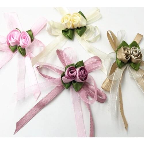 10pcs Big Padd Ribbon Bows Flower Appliques sew Craft Kids cloth Lots E326