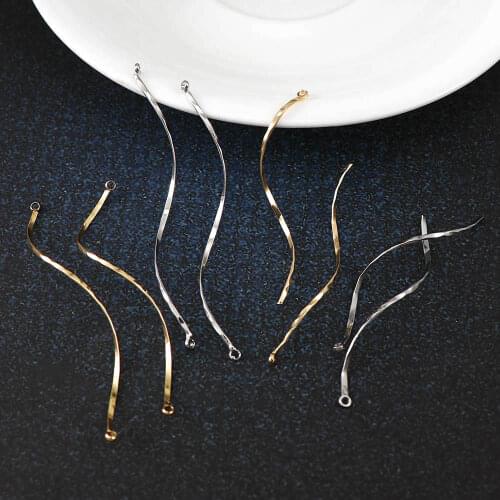 10pcs Distorted S type Double Cylinder Connecting Rod Metal Earrings Ear Clip Ear Hook DIY Handmade EarJewelry Materials