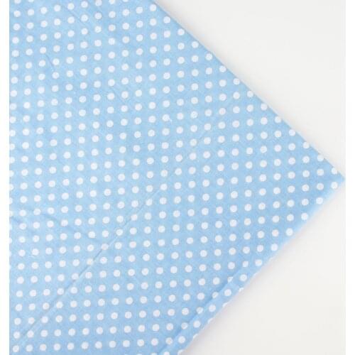 158cm x half meter baby blue Polka dots print cotton fabric DIY fabrics for patchwork and crafts