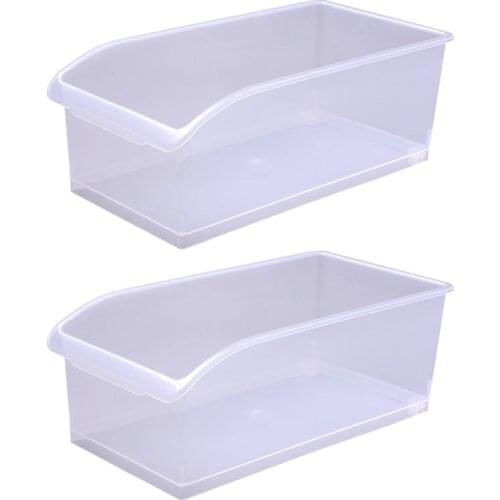 2PCS Refrigerator Food Storage Container Fridge Drawer Shelf Fresh Box Clear Pantry Organizer With Wheel For Kitchen