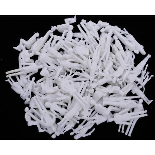 20 lot 1/25 White Miniature Standing Sitting People Street Sand Table Accessory