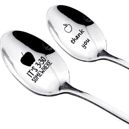 2020 Fathers Day Gift Anniversary Gift For Boyfriend Stainless Steel Spoon Good Morning Handsome Beautiful Girlfriend Present