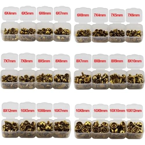 240pcs round head rivets round 6/7/8/10mm golden metal rivets handmade DIY clothes shoes rivet crafts