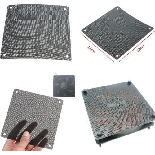 5PCS/lot 120mm Cuttable Black PVC PC Fan Dust Filter Dustproof Case Computer Mesh
