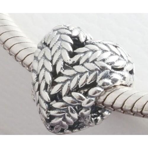 Authentic S925 Silver Bead Icon Of Nature Heart Charm fit Lady Bracelet Bangle DIY Jewelry