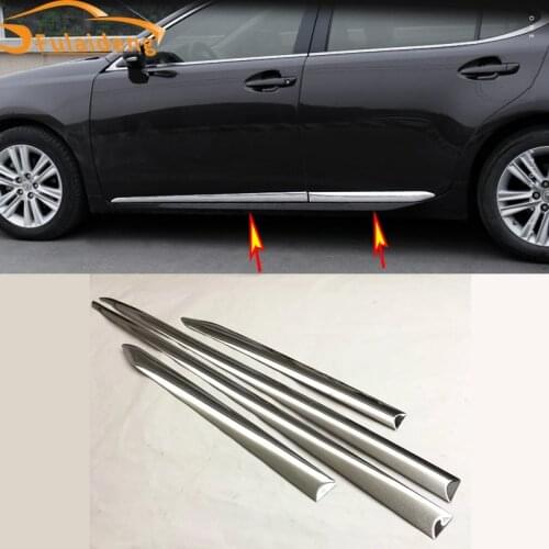 4pcs For Lexus ES ES300/350 2013-2017 ABS Chrome Side Body Molding Cover Trim Car Styling Accessories