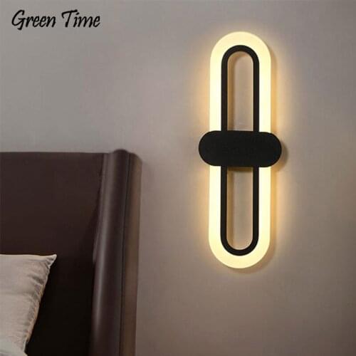 Black&White&Gold Modern Led Sconce Wall Lamp Bedside Light For Living room Bedroom Study room Home Wall Light Acrylic 110V 220V