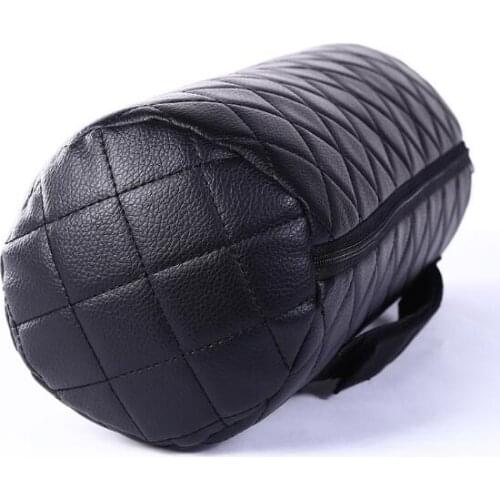 Cylindrical PU Leather Memory Cotton Car Seat Ergonomic Headrest Neck Cushion Pillow