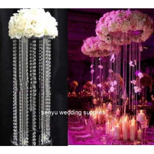 Romantic Acrylic Chandelier Flower Stand Centerpiece for Wedding/Event Decoration senyu0607