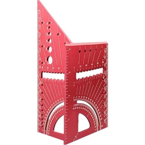 High-quality 45+90 Degree WoodWorking Ruler Square Woodworking Scribe Measuring Measure Tool with Gauge and Ruler Convenient