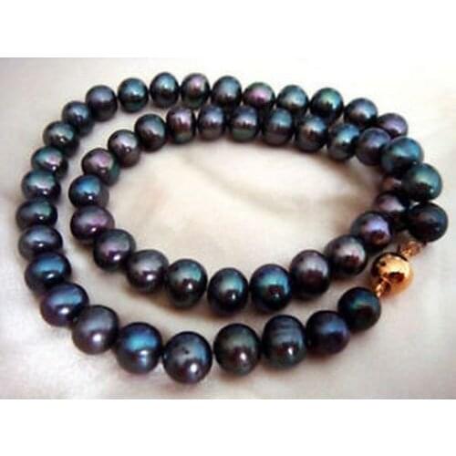 Jew3112 stunning AAA+12-14mm tahitian peacock green pearl necklace
