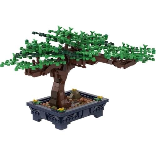 MOC Bonsai Tree Green Bush Flower Grass Plant Model Ornament Building Blocks Bricks DIY Assembly Educational Toy For Gift 647pcs