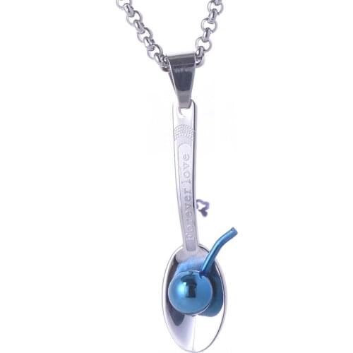 Stainless Steel Spoon Pendant Two Colors Vintage Men and Women Necklace Pendant