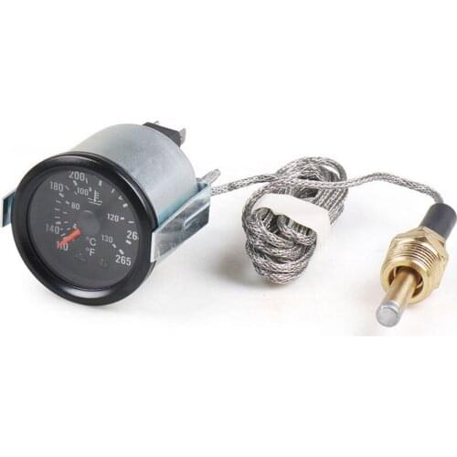 2 Inch 52mm Pointer Mechanical Water Temperature Meter With Sensor 130℃/265℉Water Temperature Gauge