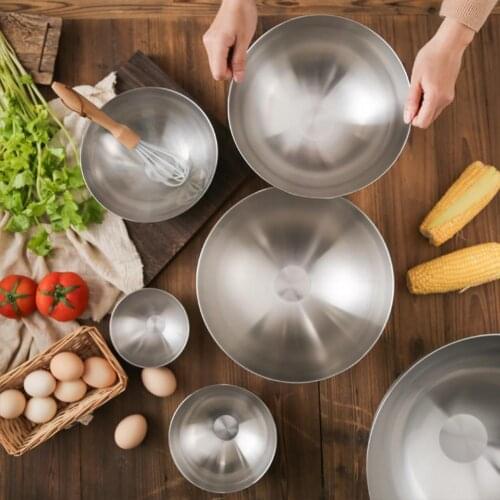 Salad Bowl Space Saving Easy Clean Stainless Steel Thickened BPA Free Mixing Bowl for Kitchen
