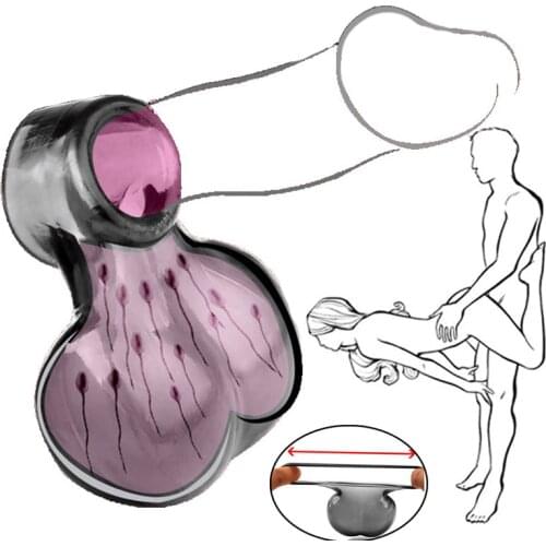 Reusable Penis Sleeve Adult Erotic Male Masturbator Vagina Delay Ejaculation Stimulation Sex Toys For Men Strapon Chastity Cage