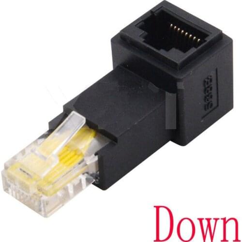 Multi angled RJ45 Cat 5e Male to Female Network Lan Ethernet Extension Adapter