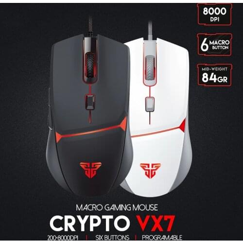 FANTECH VX7 Gaming Mouse 8000DPI 6 Button Macro Definition Mouse Backlit Ergonomic USB Wired Mouse For Laptop PC Computer
